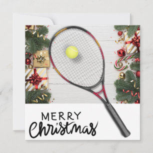 Tennis Weihnachten mit Tennisball und Schläger