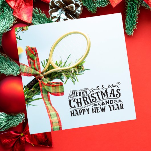 Tennis Weihnachten mit Tennisball und Schläger