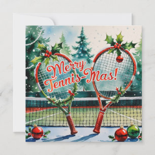 Tennis Weihnachten mit Tennisball und Schläger