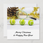Tennis Weihnachten mit Tennisball und Schläger (Vorderseite)