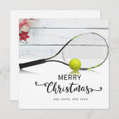 Tennis Weihnachten mit Tennisball und Schläger (Vorne/Hinten)