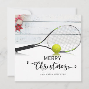 Tennis Weihnachten mit Tennisball und Schläger