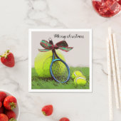 Tennis Weihnachten mit Tennisball und Schläger Serviette (Beispiel)