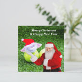 Tennis Weihnachten mit Tennisball und Weihnachtsma (Stehend Vorderseite)