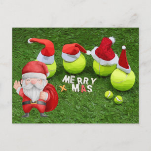 Tennis Weihnachten mit Tennisball und Weihnachtsma