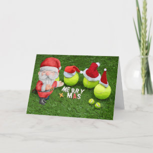 Tennis Weihnachten mit Tennisball und Weihnachtsma