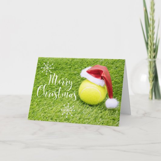 Tennis Weihnachten mit Tennisball und Weihnachtsma (Vorderseite)