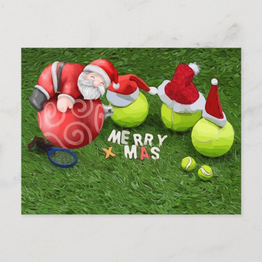 Tennis Weihnachten mit Tennisball und Weihnachtsma (Vorderseite)