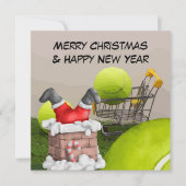 Tennis Weihnachten mit Tennisball und Weihnachtsma (Vorderseite)
