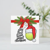 Tennis Weihnachten mit Tennisball und Weihnachtsma (Stehend Vorderseite)