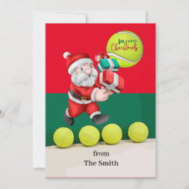 Tennis Weihnachten mit Tennisball und Weihnachtsma