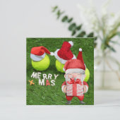 Tennis Weihnachten mit Tennisball und Weihnachtsma (Stehend Vorderseite)