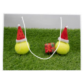 Tennis Weihnachten mit Tennisball und Weihnachtsma Große Geschenktüte (Rückseite)