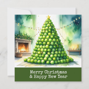 Tennis-Weihnachten mit Tennisball-Weihnachtsbaum Feiertagskarte