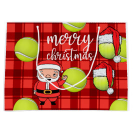 Tennis Weihnachten mit Tennisball Weihnachtsmann Große Geschenktüte