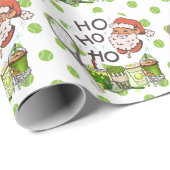 Tennis Weihnachten mit Weihnachtsmann für den Spie Geschenkpapier (Rolleneckpunkt)