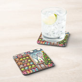 Tennis Weihnachten Thema mit Ball und Racket Getränkeuntersetzer (Rechte Seite)