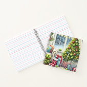 Tennis Weihnachten Thema mit Ball und Racket Notizblock (Innenseite)