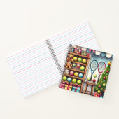 Tennis Weihnachten Thema mit Ball und Racket Notizblock (Innenseite)