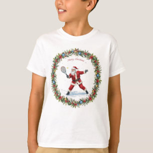 Tennis Weihnachten Thema mit Santa T-Shirt
