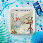 Tennis Weihnachten Thema Snowman Tennis spielen Pappteller (Party)