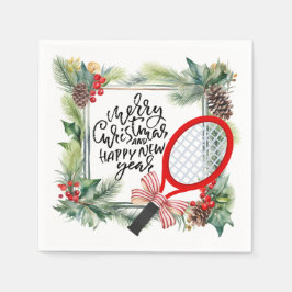 Tennis Weihnachten und Neujahr Player Aquarell Serviette