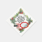 Tennis Weihnachten und Neujahr Player Aquarell Serviette (Ecke)