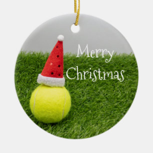 Tennis, Weihnachten und Tennisball und Weihnachtsm Keramik Ornament