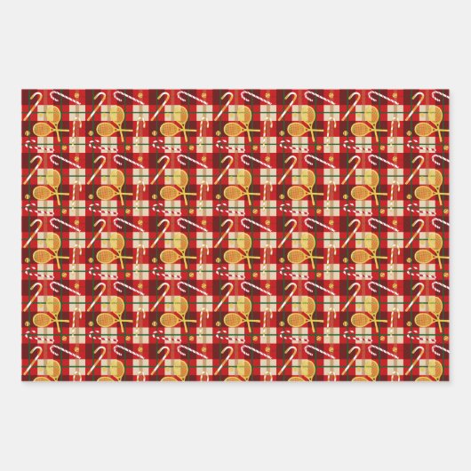 Tennis Weihnachten Weihnachten Weihnachten Weihnac Geschenkpapier Set (Vorderseite 3)