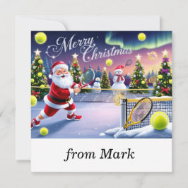 Tennis Weihnachts-Feierliche Spiele Feiertagskarte