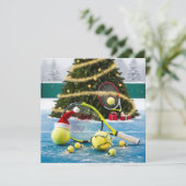 Tennis Weihnachts-Feierliche Spiele Feiertagskarte (Stehend Vorderseite)