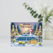 Tennis Weihnachts-Feierliche Spiele Feiertagspostkarte (Stehend Vorderseite)