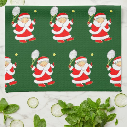 Tennis Weihnachts Küchentuch (Gefaltet)