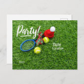 Tennis Weihnachts-Party für Tennisspieler mit Kuge Postkarte (Vorne/Hinten)
