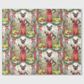 Tennis Weihnachts-Party Gedicht für Katzen Liebhab Geschenkpapier (Flach)