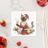 Tennis Weihnachts-Party mit Cat Players Serviette (Beispiel)