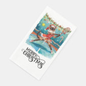 Tennis Weihnachts-Party mit Cat Players Serviette (Ecke)