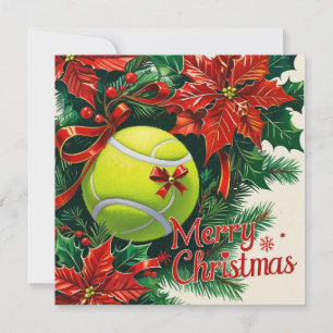 Tennis Weihnachts Thema für Spieler Feiertagskarte