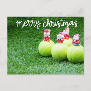 Tennis Weihnachtsball mit dem Weihnachtsmann Postkarte