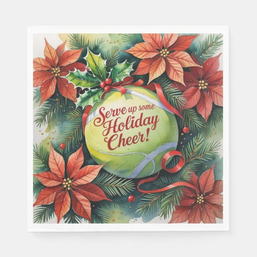 Tennis Weihnachtsball Serviette (Vorderseite)
