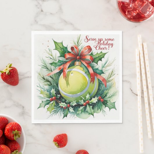 Tennis Weihnachtsball Serviette (Beispiel)