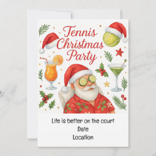 Tennis-Weihnachtsfeier mit Getränken & Weihnachtsm Einladung