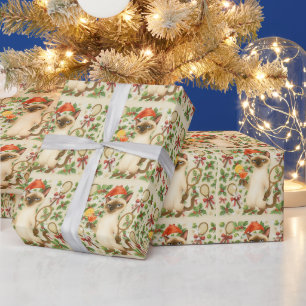 Tennis-Weihnachtsfeier, Thema für Katzenliebhaber Geschenkpapier