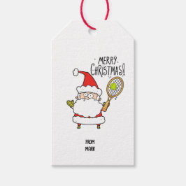 Tennis Weihnachtsfeiertag mit Ball und Weihnachten Geschenkanhänger
