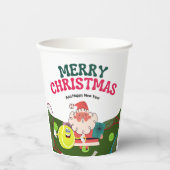 Tennis Weihnachtsfeiertag mit dem Weihnachtsmann Pappbecher (Vorderseite)