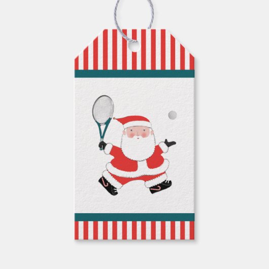 Tennis Weihnachtsfest Geschenkanhänger (Vorderseite)