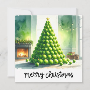Tennis-Weihnachtsfestlicher Ball Weihnachtsbaum Feiertagskarte