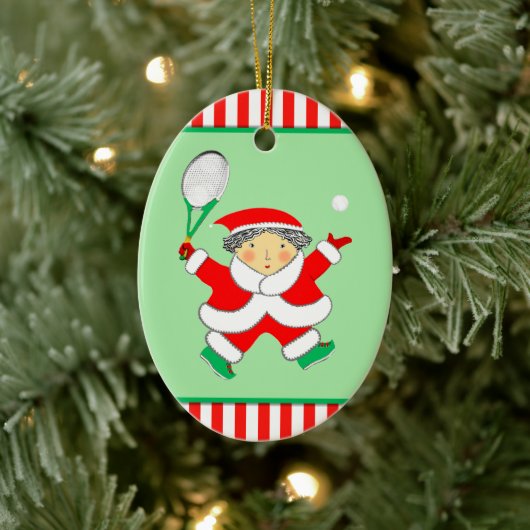 Tennis-Weihnachtsgeschenk Keramik Ornament (Baum)