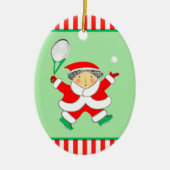 Tennis-Weihnachtsgeschenk Keramik Ornament (Vorne)