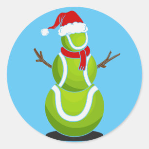 Tennis-Weihnachtsgeschenk Runder Aufkleber